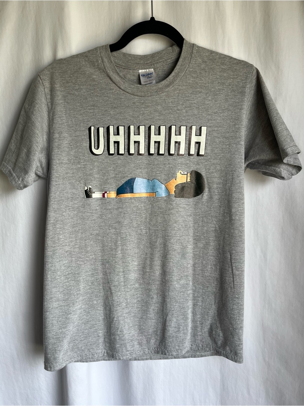 Gildan Gray Short-Sleeve Tee with 'UHHHHH' Tina Bobs Burgers Graphic
